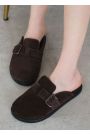 Шльопанці клоги замша brown 8465-28
