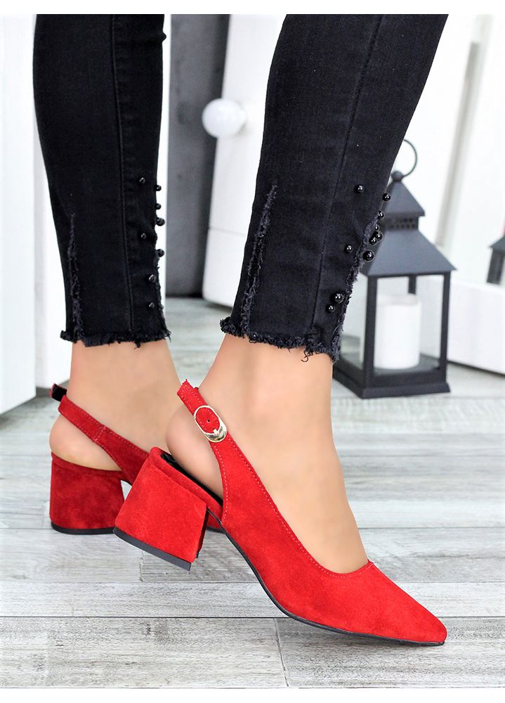 Туфлі жіночі замшеві червоні Molly 7415-28