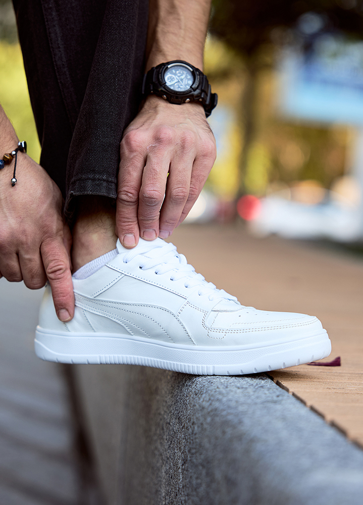 Кроссовки мужские CAVEN кожаные белые 8509-28