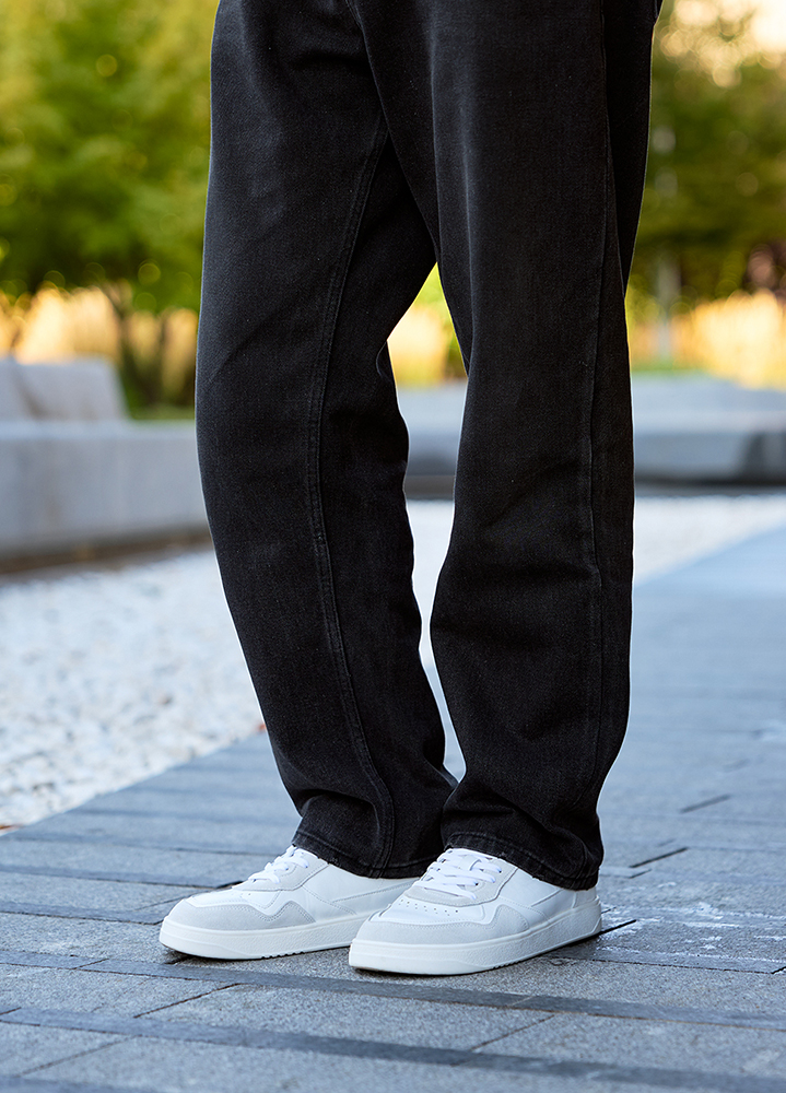 Кроссовки мужские BAREFOOT кожаные белые 8512-28