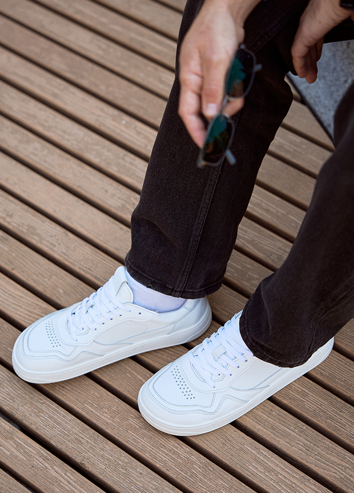 Кросівки чоловічі BAREFOOT шкіряні білі 8516-28