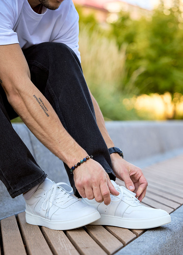 Кросівки чоловічі GALAXY шкіряні білі 8507-28