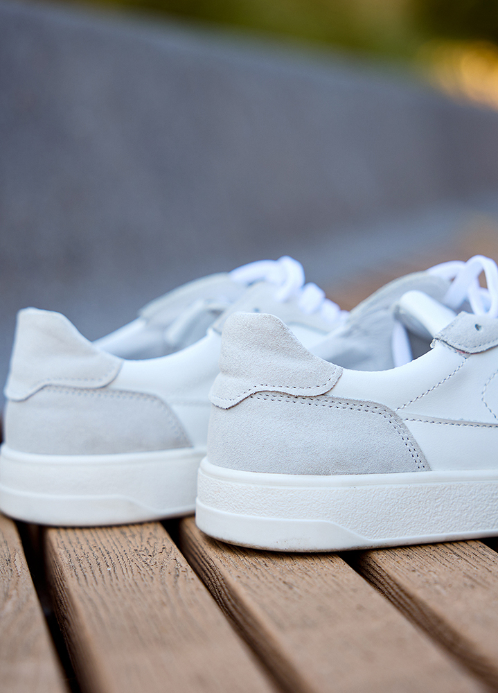 Кроссовки мужские BAREFOOT кожаные белые 8512-28