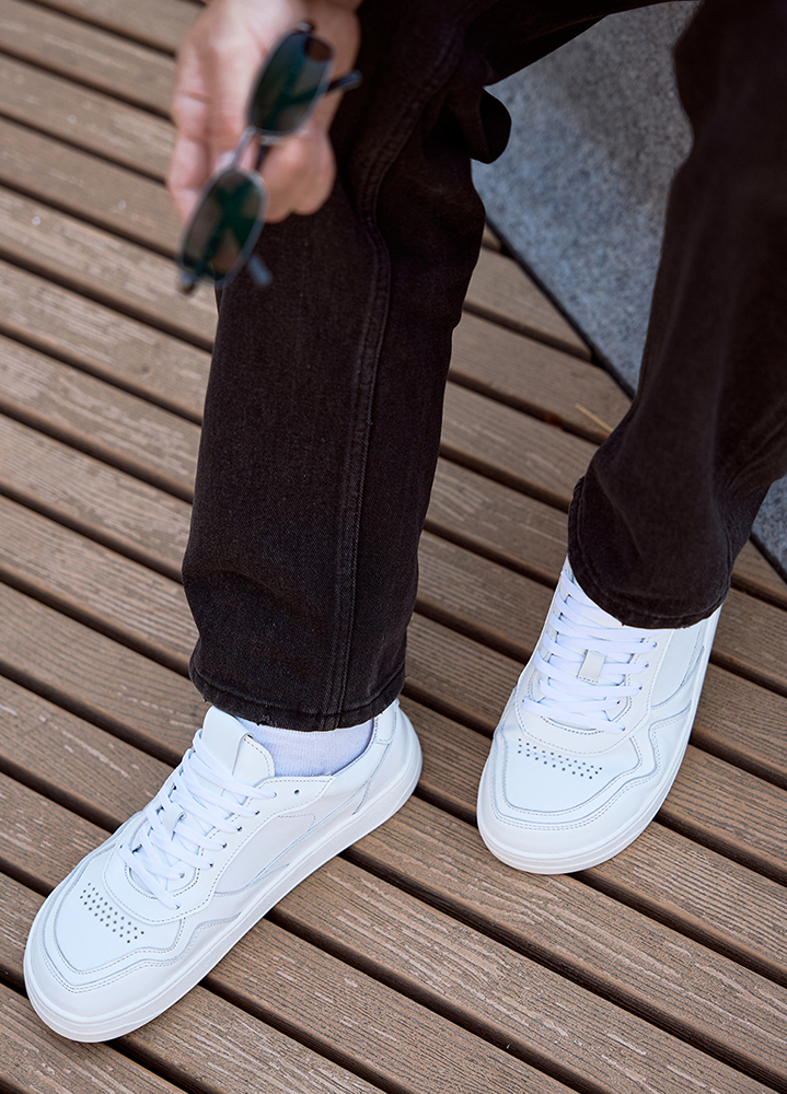 Кросівки чоловічі BAREFOOT шкіряні білі 8516-28