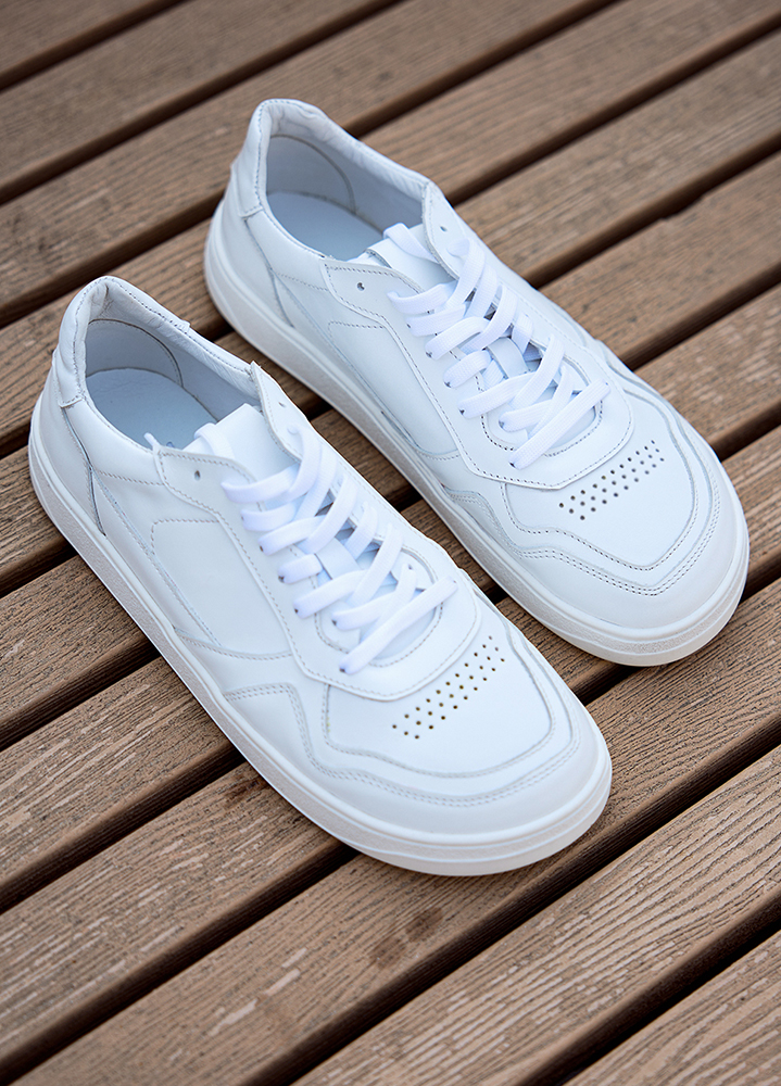 Кросівки чоловічі BAREFOOT шкіряні білі 8516-28