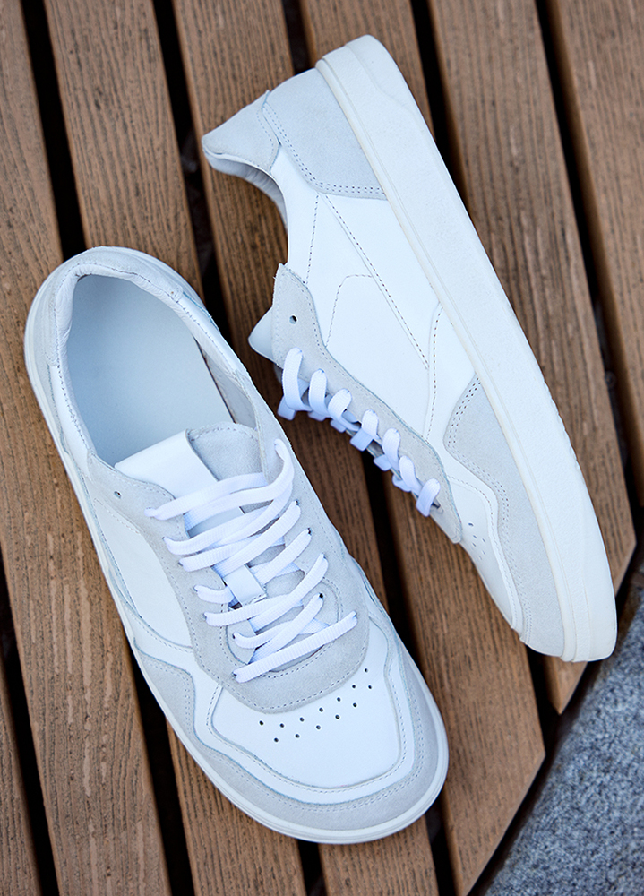 Кроссовки мужские BAREFOOT кожаные белые 8512-28