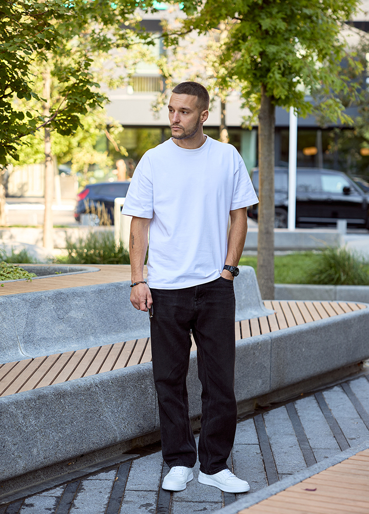 Кроссовки мужские CAVEN кожаные белые 8509-28