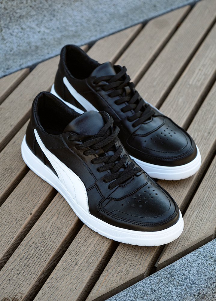 Кросівки чоловічі CAVEN шкіряні чорні 8515-28