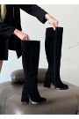 Ботфорти натуральна замша чорний 8256-28