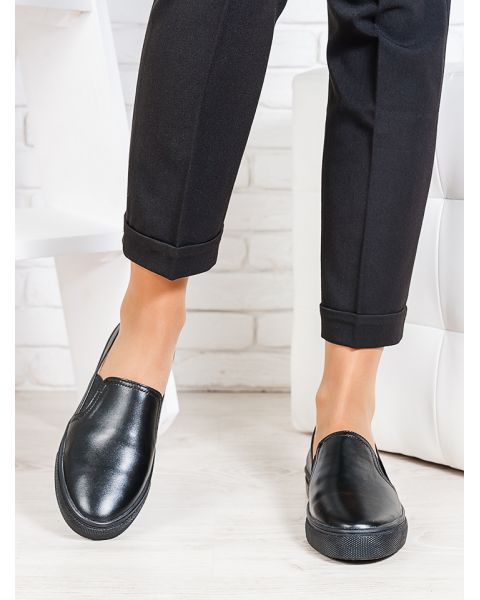 Слипоны Люси черная кожа 6654-28 Слипоны Люси черная кожа 6654-28