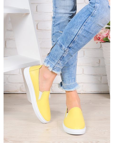 Слипоны Люси желтая кожа 7079-28 Слипоны Люси желтая кожа 7079-28