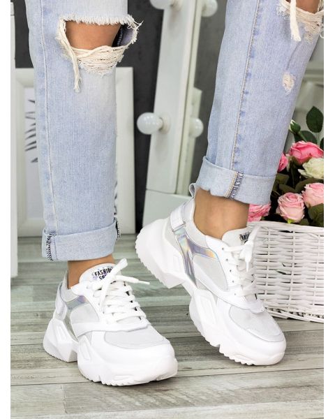 Кроссовки белые кожаные 7323-28