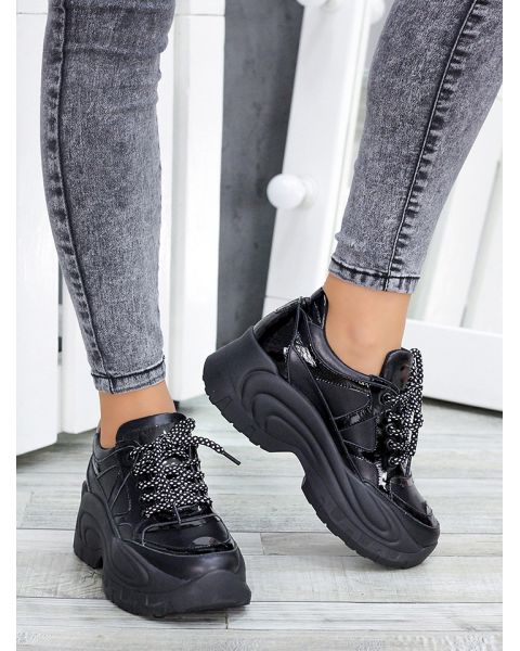 Кроссовки кожаные на высокой подошве 7467-28