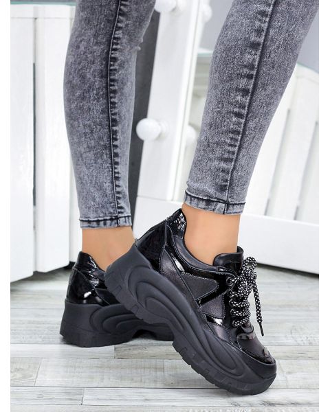 Кроссовки кожаные на высокой подошве 7467-28