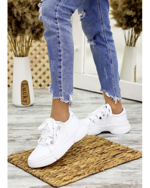  Кросівки шкіряні білі 7703-28