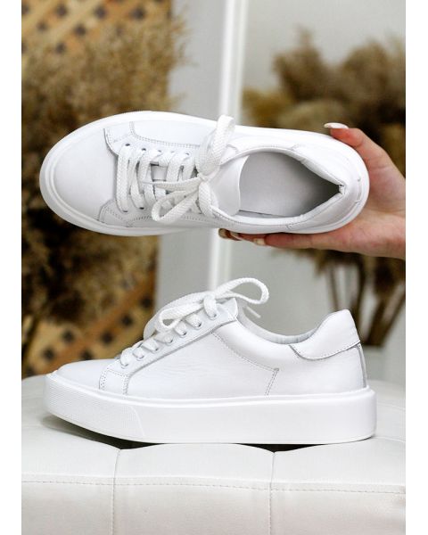 Кожаные белые кеды 7770-28