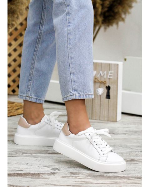 Кожаные белые кеды 7774-28