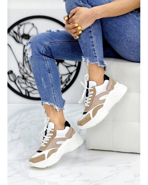 Кроссовки женские кожаные + замшевые 7810-28