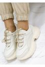 Кросівки жіночі шкіряні бежеві GOLD 7832-28