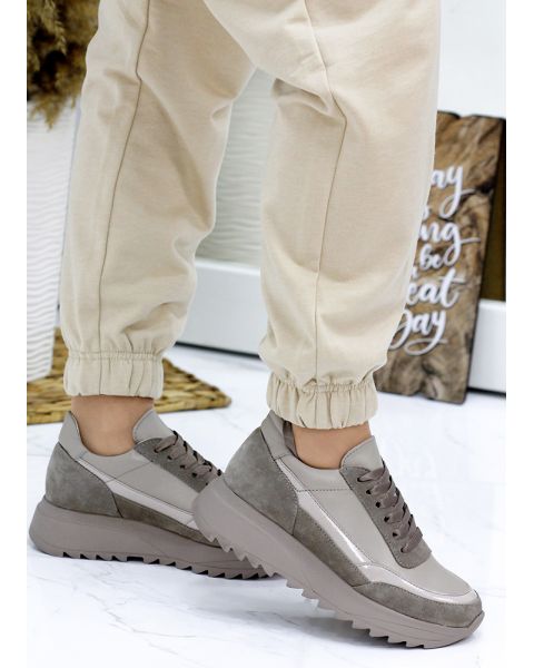 Кроссовки женские кожаные мокко LOLA 7839-28