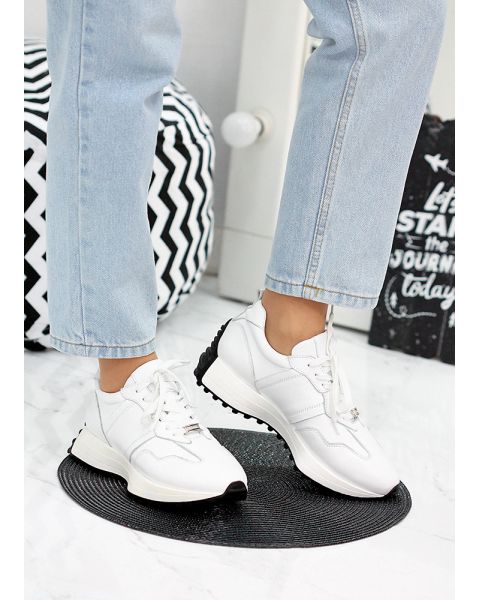 Кросівки жіночі шкіряні білі 7853-28