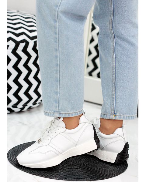 Кросівки жіночі шкіряні білі 7853-28