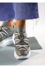 Кросівки жіночі шкіряні сірі ш+з VOLNA 7934-28