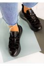 Кроссовки женские кожаные черные к+з VOLNA 7937-28