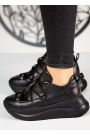 Кросівки жіночі шкіряні чорні VOLNA 7966-28