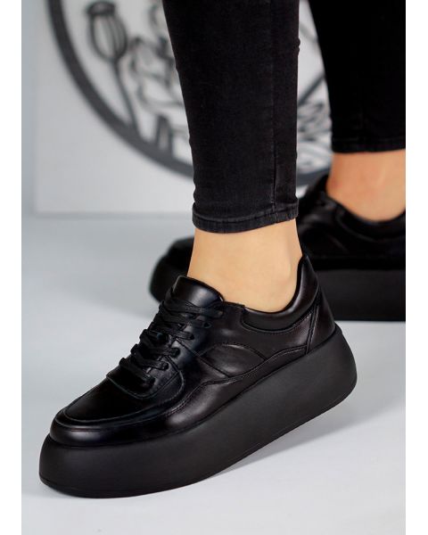 Кроссовки женские кожаные черные JUMP 7974-28