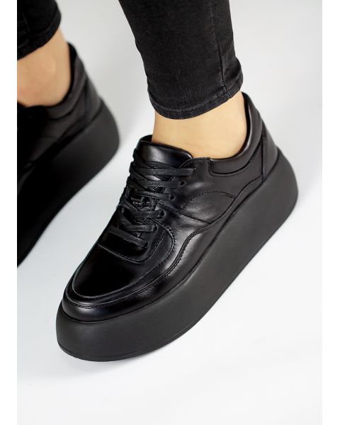 Кроссовки женские кожаные черные JUMP 7974-28