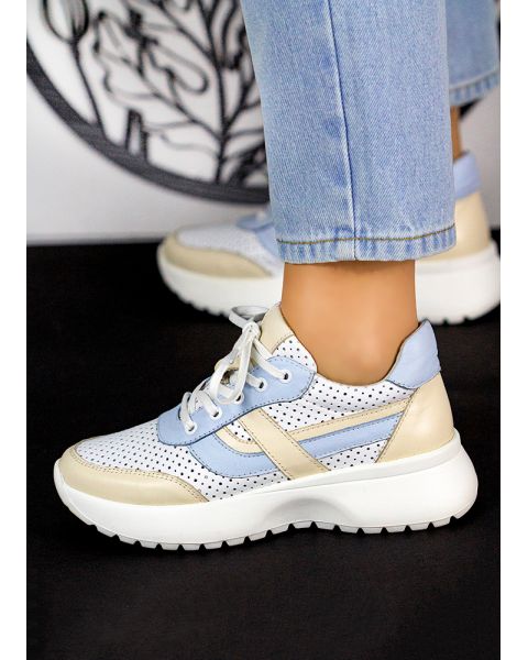 Кроссовки женские кожаные летние 7977-28