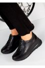 Кросівки жіночі шкіряні чорні LOOK 7979-28
