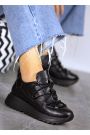 Кросівки жіночі шкіряні чорні KORSET 8010-28