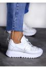 Кроссовки женские кожаные белые KORSET 8011-28