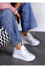 Кроссовки женские кожаные белые KORSET 8011-28