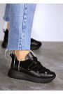 Кроссовки женские кожаные черные KORSET к+з 8012-28