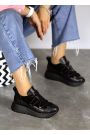 Кроссовки женские кожаные черные KORSET к+з 8012-28