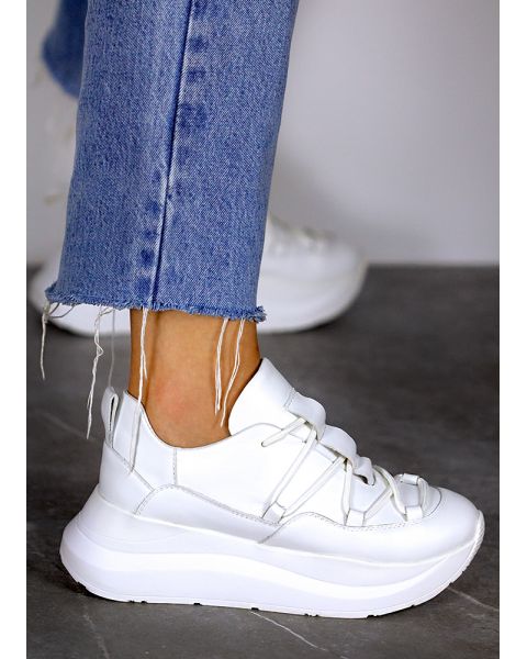 Кроссовки женские кожаные белые VOLNA  8014-28