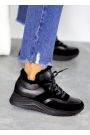 Кроссовки женские зимние кожаные черные DAY 8054-28