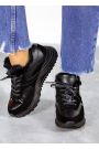 Кроссовки женские зимние кожаные черные DAY 8054-28