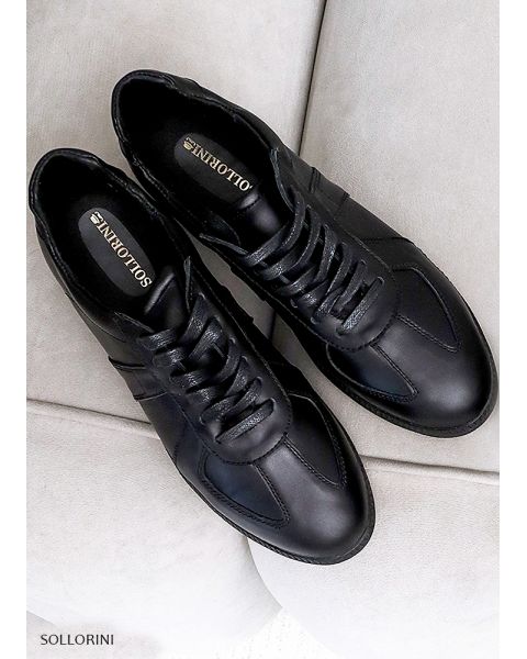 Кроссовки женские кожаные черные Gazelles 8100-28