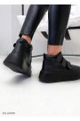 Ботинки женские кожаные на липучках черные 8101-28