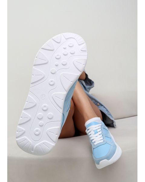 Кроссовки женские кожаные лазурь Smash 8106-28