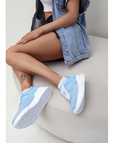 Кроссовки женские кожаные лазурь Smash 8106-28