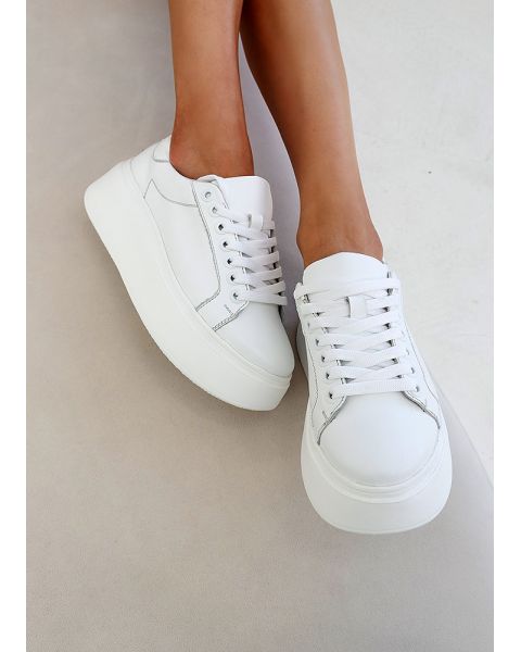 Кроссовки женские кожаные белые Trinity  8107-28