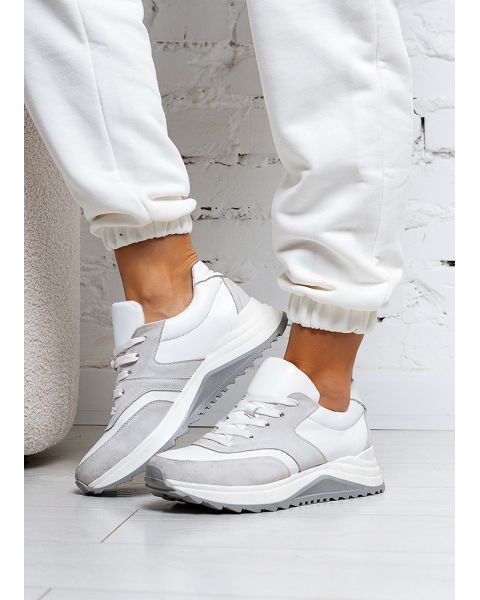 Кроссовки женские кожаные белые к+з DAY 8156-28