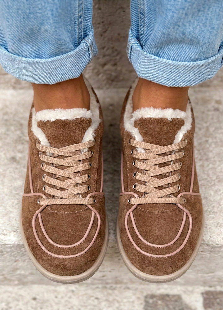Кросівки жіночі зимові BAREFOOT замша brown 8221-28