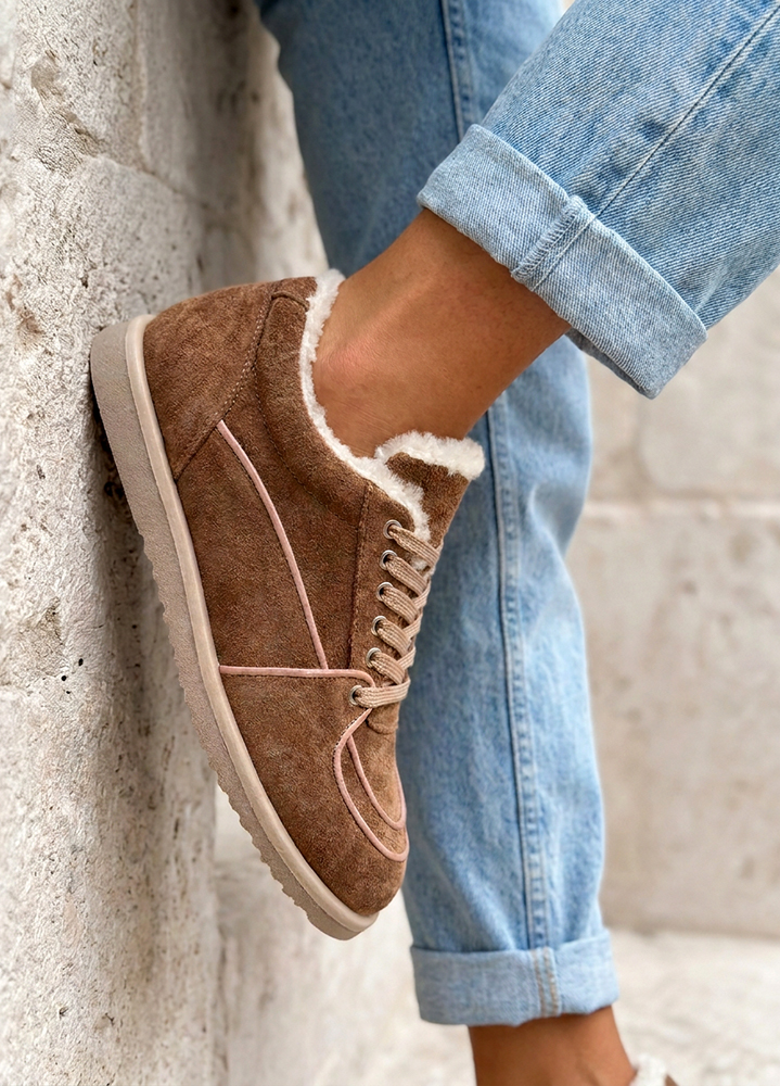 Кросівки жіночі зимові BAREFOOT замша brown 8221-28