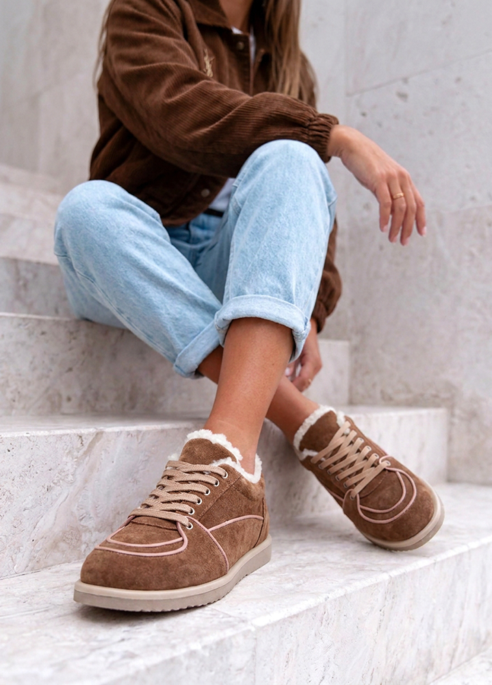 Кросівки жіночі зимові BAREFOOT замша brown 8221-28